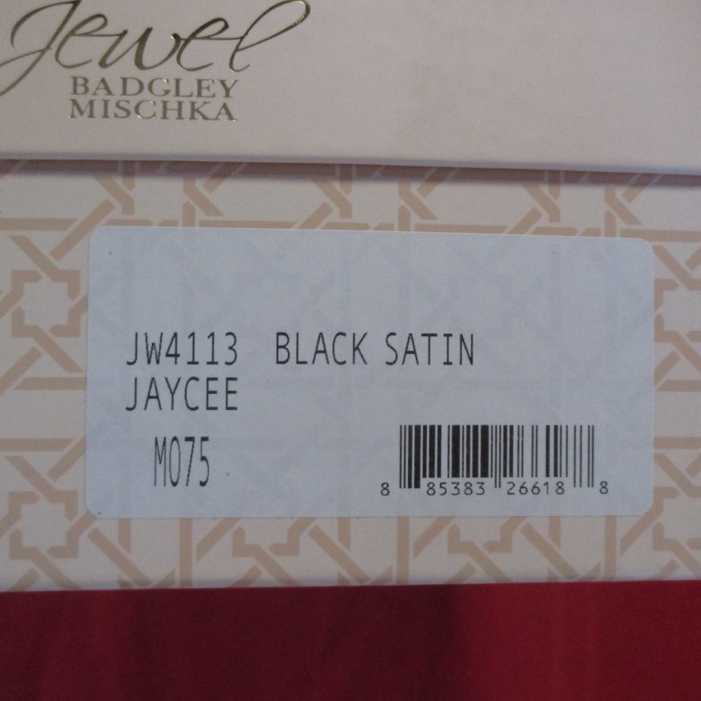 JEWEL BADGLEY MISCHKA Jaycee Evening Pump - US Size 7 1/2 - Black Satin - #822 - Picture 15 of 15